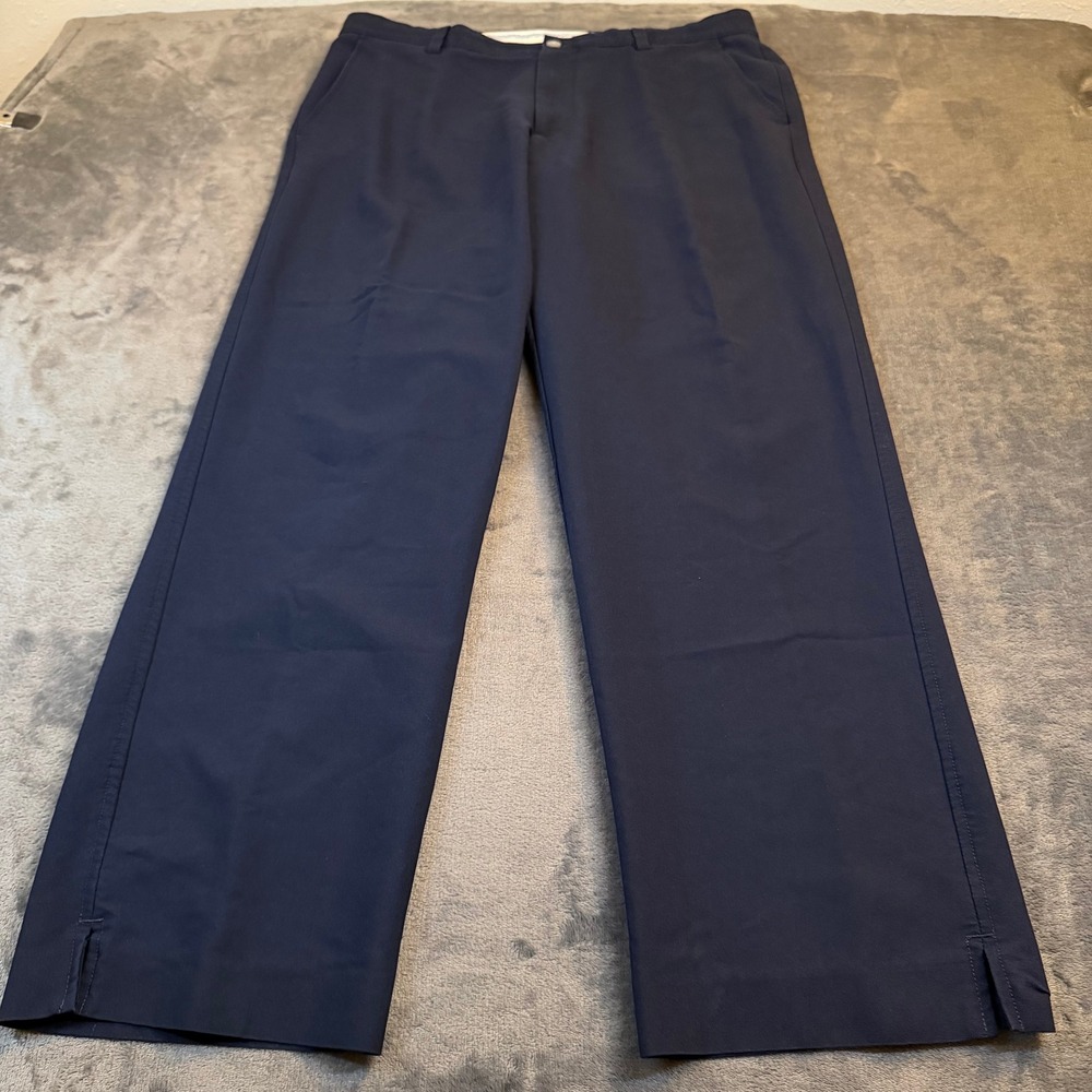 FootJoy Performance Golf Pants Mens 36x30 Navy‎ Blue Stretch Side Slit Hem